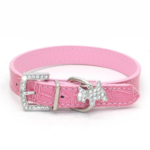 Alligator-print Dog PU Collar