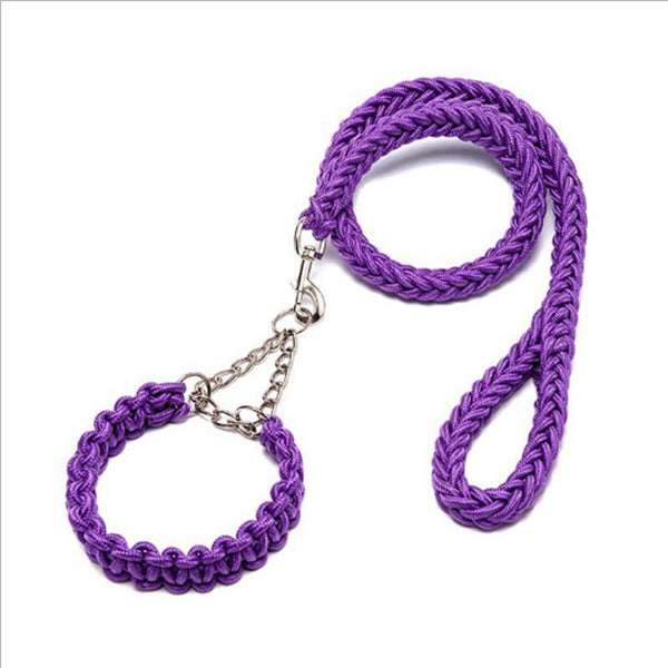 Eight Strands Durable Nylon Braided Dog Collar and Leash