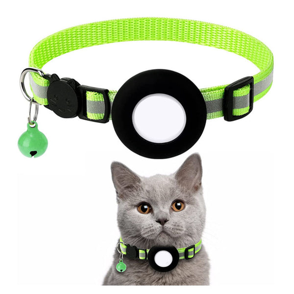 Reflective Cat Collar with Air tag Protective Case