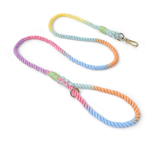 Eco Friendly Organic Braided Cotton Rope Pet Leash  (Gold)