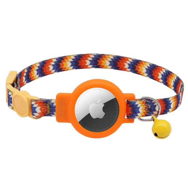 Colorful Printed Cat Collar with Air Tag Silicone Case