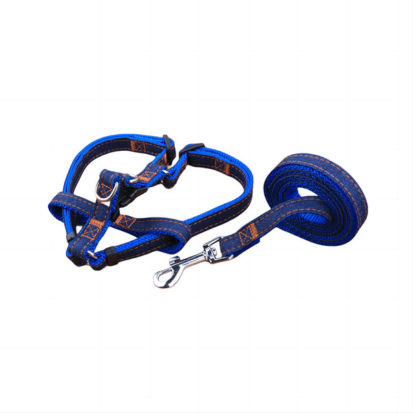 Denim Pet Traction Rope Cowboy Chest Strap