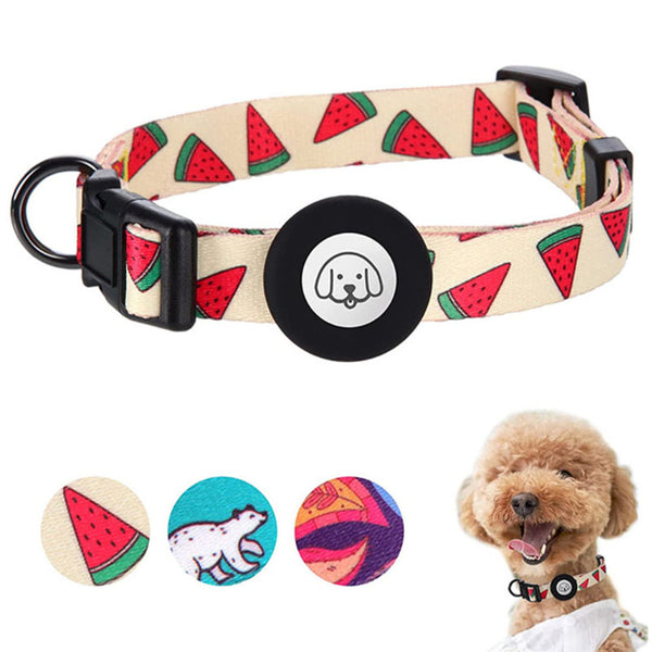 Digital printed Cat Dog Collar with Air tag Protective Case