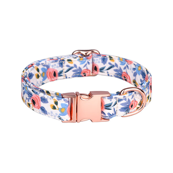 Luxury Cute Floral Metal buckle Dog Collar