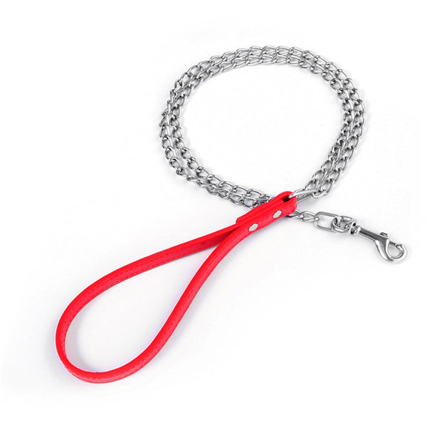 120cm Stainless Steel Dog Chain With PU Handle