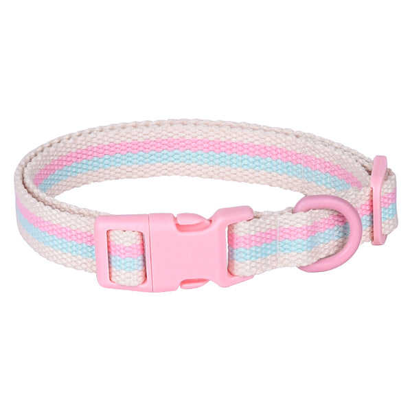 Mixed Color Ribbon Buckle Dog Collar