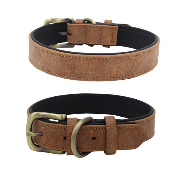 Rust-proof Soft Leather Dog Collar