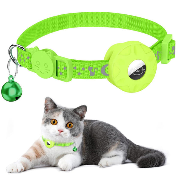 Reflective Kitten Collar with Apple Air Tag Holder And Bell