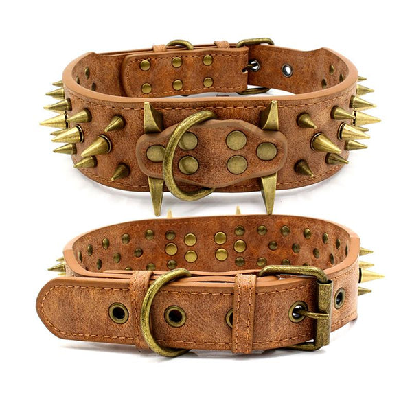 Anti-bite Rivets PU Medium and Large Dog Collar